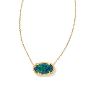 Kendra Scott Elisa Silver Pendant Necklace in Turquoise Kyocera Opal